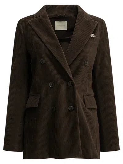 Circolo 1901 Double-breasted Coat In Brown