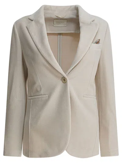 Circolo 1901 Single-breasted Textured Blazer In Gray