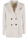 Circolo 1901 Tailored Double-breasted Jacket With Textured Finish In Neutral