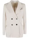 Circolo 1901 Tailored Double-breasted Jacket With Textured Finish In Neutral
