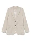 Circolo 1901 Herringbone Single-breasted Blazer In Beige