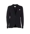 Circolo 1901 Knitted Jacket With Front Pockets And V-neck In Black