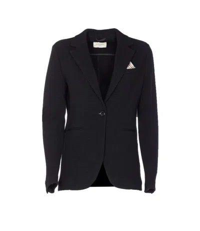 Circolo 1901 Knitted Jacket With Front Pockets And V-neck In Black