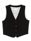 Circolo 1901 Black Sleeveless Knit Vest With V-neckline In Black