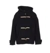 Circolo 1901 Hooded Wool Blend Jacket And Pockets In Black