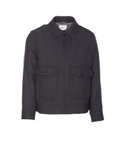 Circolo 1901 Zip Jacket With Chest Pockets And High Neck In Gray