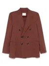 Circolo 1901 Blazer Doppiopetto In Misto Cotone Marrone In Brown
