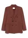 Circolo 1901 Blazer Doppiopetto In Misto Cotone Marrone In Brown