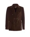 Circolo 1901 Double-breasted Corduroy Jacket With Notch Lapel In Brown