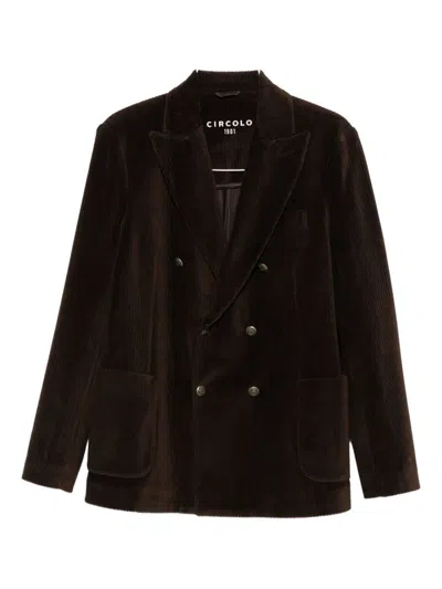 CIRCOLO 1901 CIRCOLO 1901 BROWN DOUBLE-BREASTED JACKET