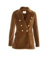 Circolo 1901 Suede Velvet Double-breasted Jacket In Multi