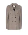 Circolo 1901 Check Pattern Jacket Notched Lapels Pockets In Brown