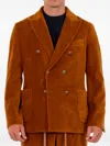 Circolo 1901 Double-breasted Corduroy Jacket In Brown