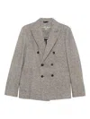 Circolo 1901 Double-breasted Herringbone Jacket With Tailored Fit In Gray