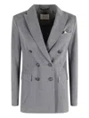 Circolo 1901 Double-breasted Grey Melange Blazer In Gray