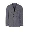Circolo 1901 Double-breasted Chevron Jacket Pockets In Gray