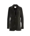 Circolo 1901 Velvet V-neck Jacket Notched Lapel In Green