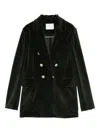 Circolo 1901 Velvet Double-breasted Jacket In Green