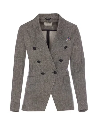 Circolo 1901 Double Breasted Buttons Closure Jacket In Gray