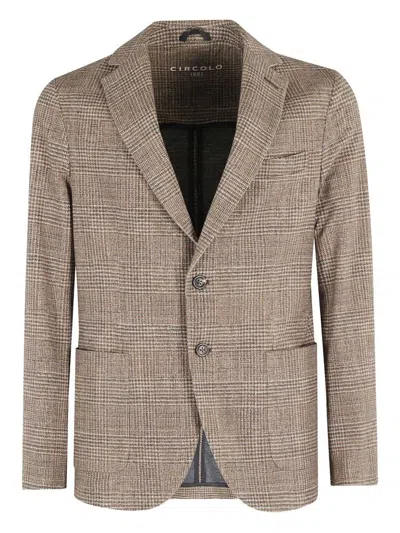 CIRCOLO 1901 CIRCOLO 1901 BROWN SINGLE-BREASTED BLAZER