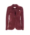Circolo 1901 Bordeaux Jacket With Chest Pocket And V-neck In Brown