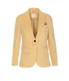 Circolo 1901 Notched Lapel Jacket With Multiple Pockets In Yellow