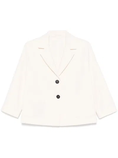 Circolo 1901 Beige Single-bresterd Blazer In White