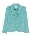 Circolo 1901 Blazer Aderente In Misto Cotone Color Tiffany In Dust Sky