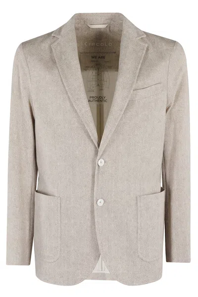 Circolo 1901 Jersey Piquet Effetto Spinato In Stone Sabbia