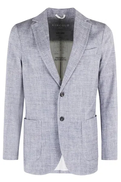 CIRCOLO 1901 JERSEY PIQUET TEXTURED JACKET WITH NOTCH LAPEL