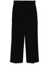 Circolo 1901 Wide-leg Stretch Cotton Pants In Black