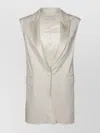 Circolo 1901 Lapel Flap Pockets Satin Sleeveless Jacket