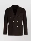Circolo 1901 Lapel Sleeve Double-breasted Button Pocket Jacket In Black