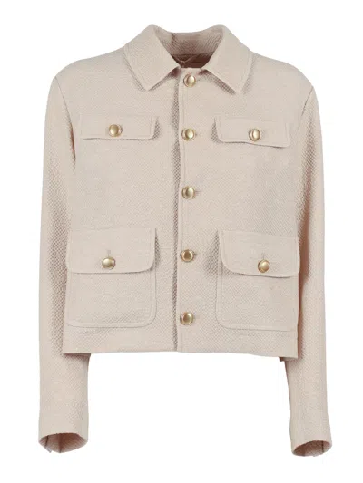 Circolo 1901 Cropped Jacket Li/co In Nude
