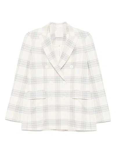 CIRCOLO 1901 LIGHT BEIGE CHECKED BLAZER