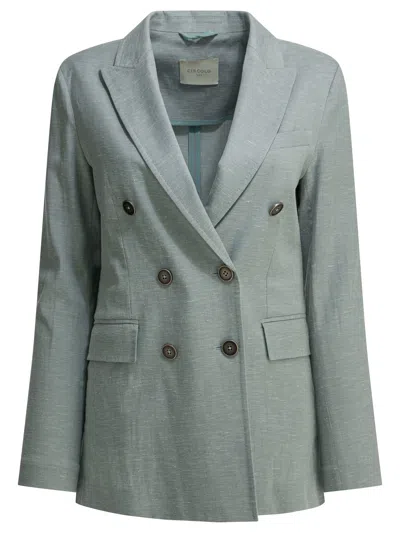 Circolo 1901 Lightblue Cotton Linen Jacket In Blue