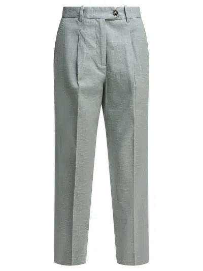 Circolo 1901 Lightblue Cotton Linen Trousers In Blue