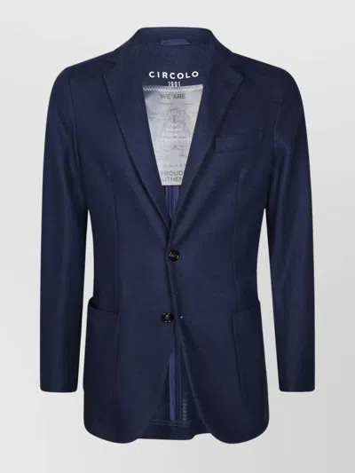 Circolo 1901 Linen Cotton Jacket Front Pockets In Blue