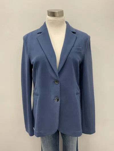 Circolo 1901 Long Cotton Slim Fit Jacket In Blue