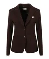 Circolo 1901 Cashmere Touch Blazer In Brown