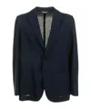 Circolo 1901 Navy Blue Single-breasted Linen And Cotton Jacket In Black