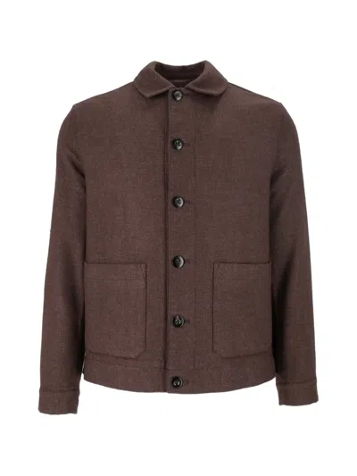 Circolo 1901 Long-sleeve Patch-pocket Shirt Jacket In Brown