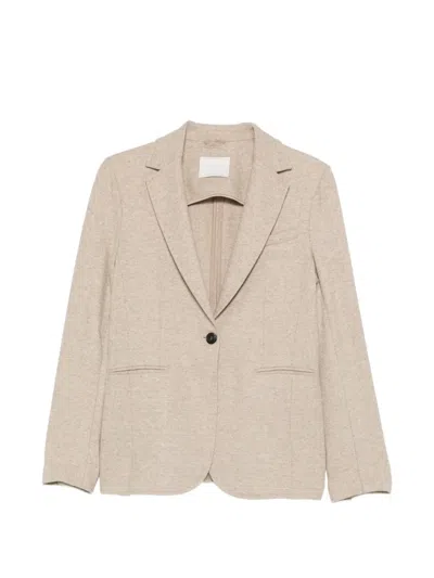 Circolo 1901 Long-sleeves V-neck Blazer In Neutral
