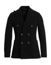 Circolo 1901 Double-breasted Suede Jacket Front Pockets In Black