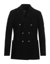 Circolo 1901 Double-breasted Suede Jacket Front Pockets In Black