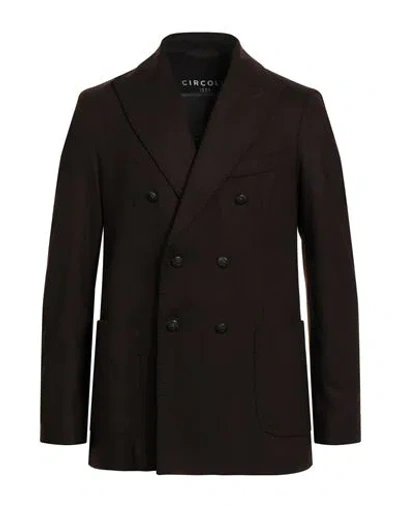Circolo 1901 Man Blazer Chocolate Brown Size 44 Wool, Cashmere