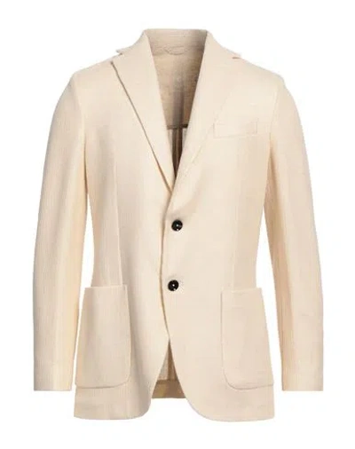 Circolo 1901 Man Blazer Cream Size 40 Linen, Cotton In White