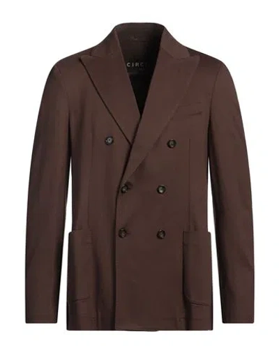 Circolo 1901 Man Blazer Dark Brown Size 40 Cotton, Elastane