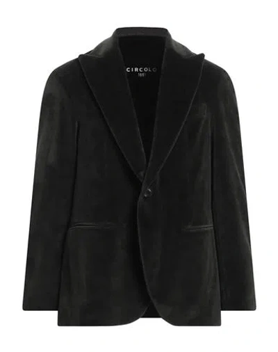 Circolo 1901 Man Blazer Dark Green Size 42 Cotton, Polyester In Black