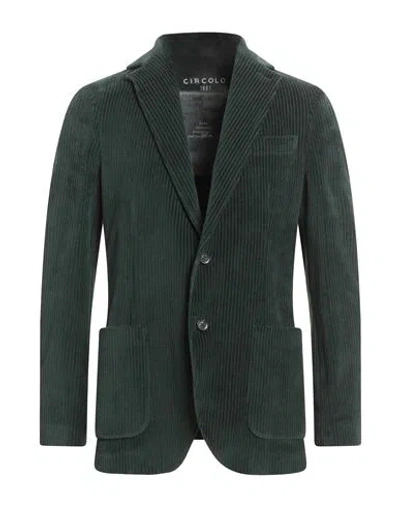 Circolo 1901 Man Blazer Emerald Green Size 38 Cotton, Polyester